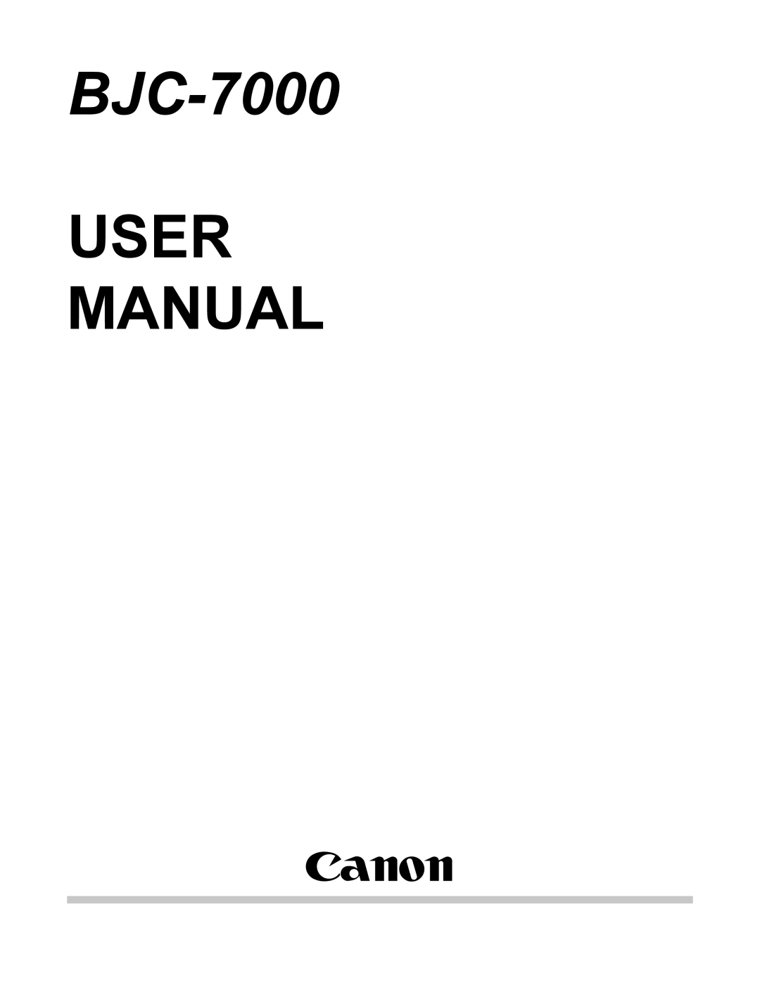 Canon user manual BJC-7000 