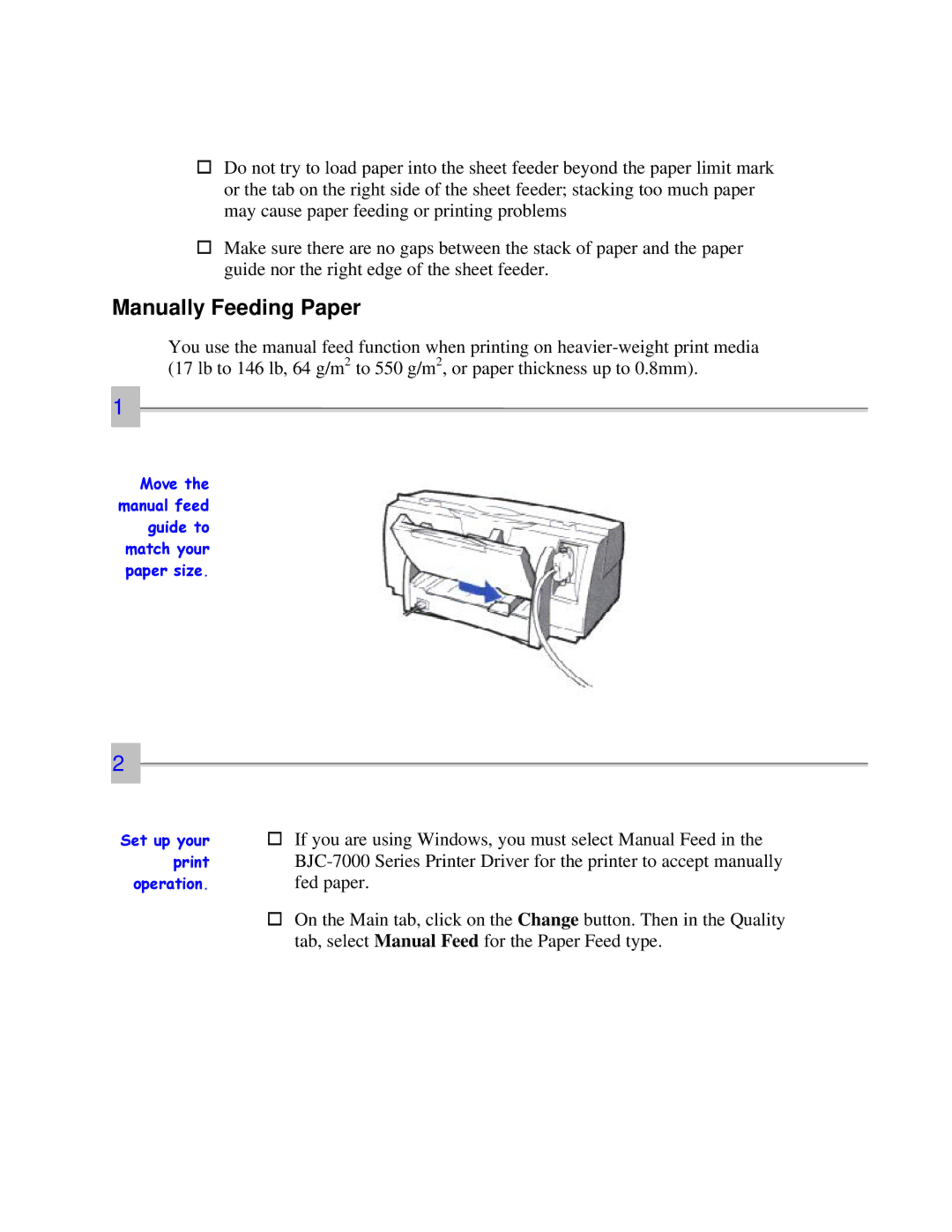 Canon 7000 user manual Manually Feeding Paper 