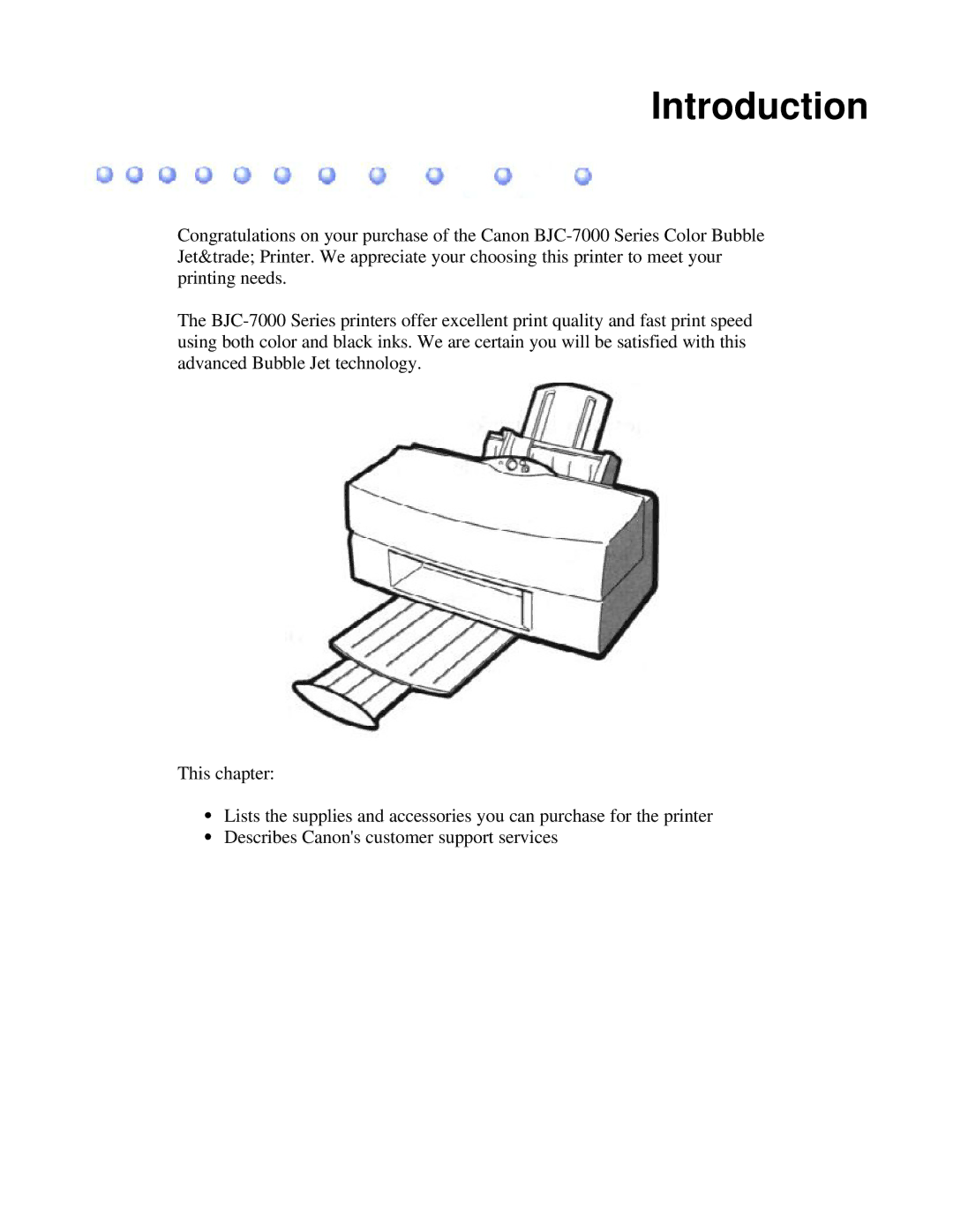 Canon 7000 user manual Introduction 