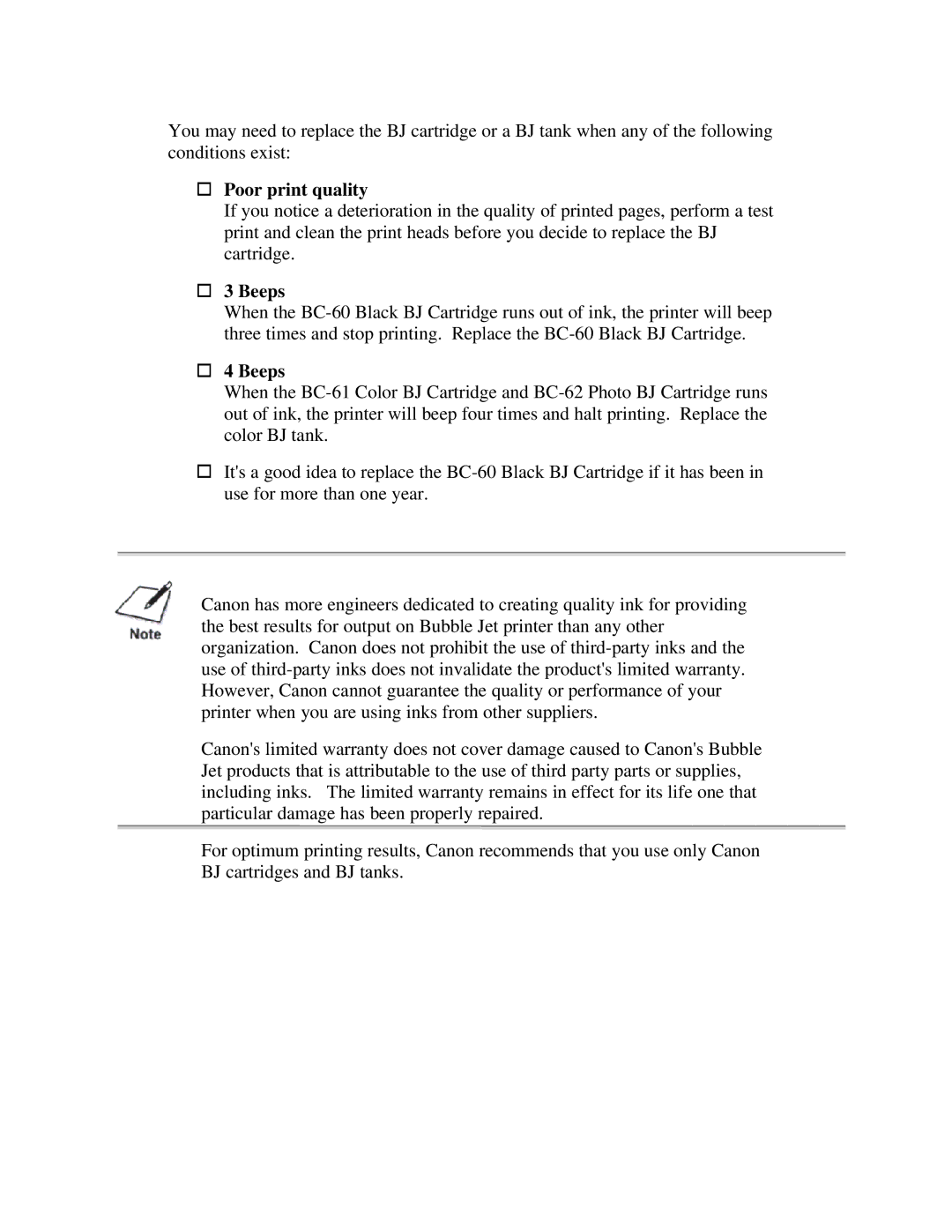 Canon 7000 user manual Poor print quality 