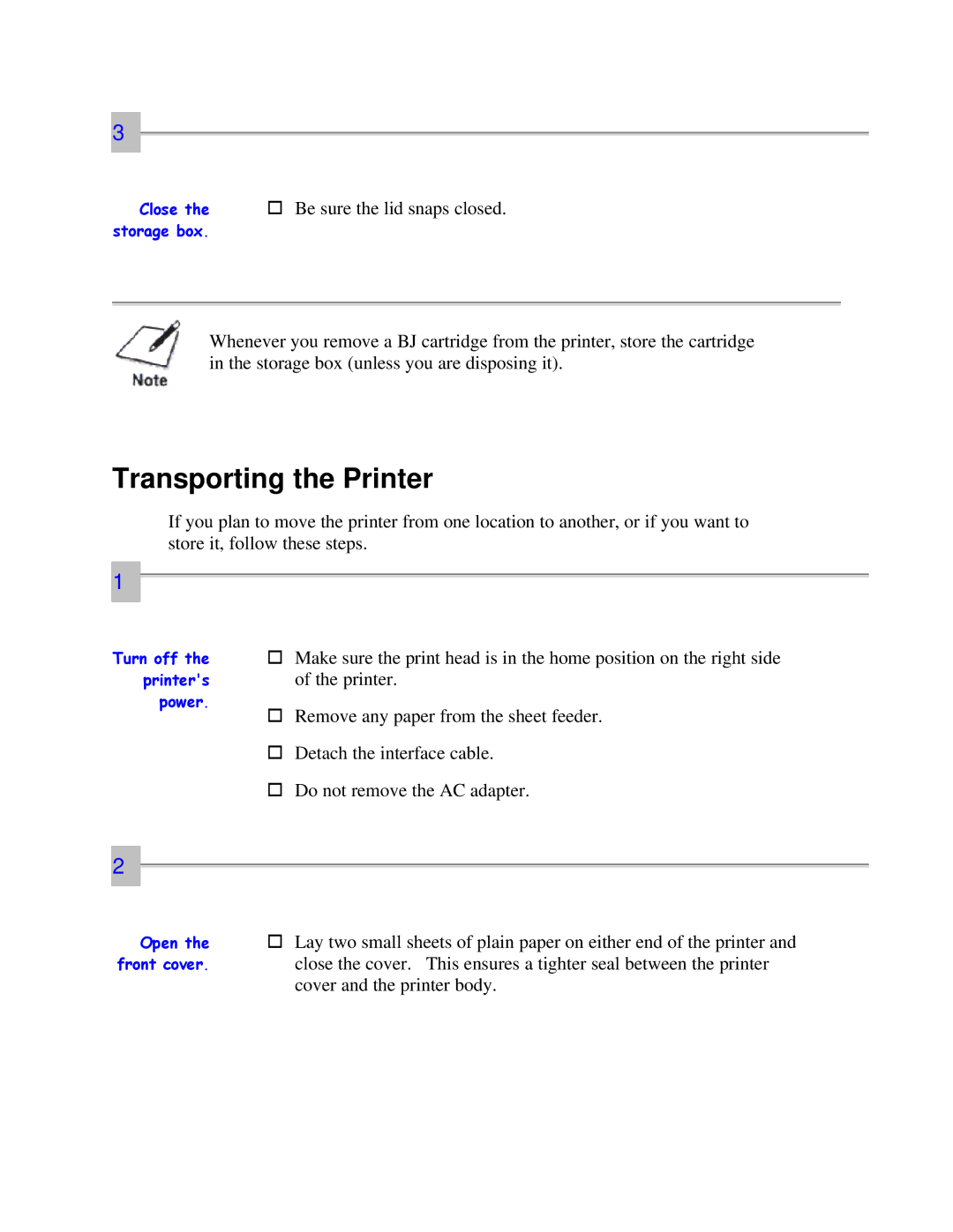 Canon 7000 user manual Transporting the Printer 