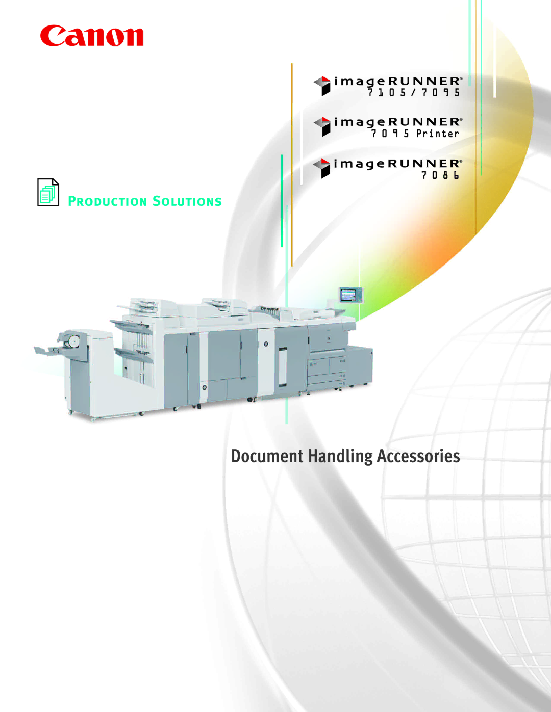 Canon 7095 PRINTER manual Document Handling Accessories, Production Solutions 