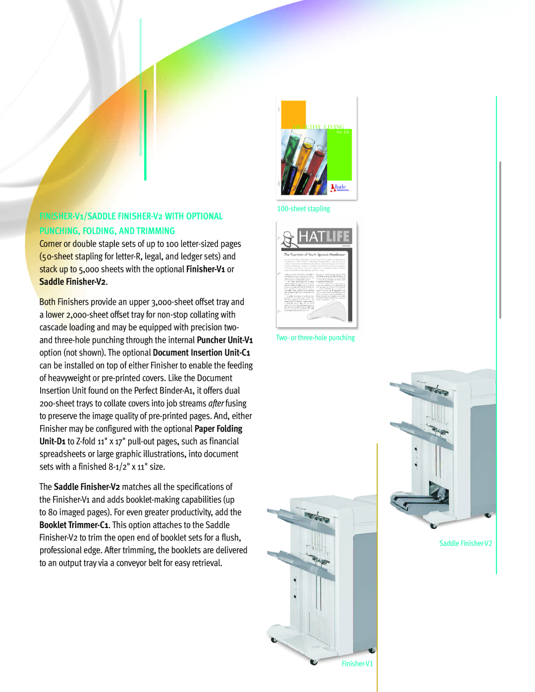 Canon 7095 PRINTER manual PUNCHING, FOLDING, and Trimming, Saddle Finisher-V2 