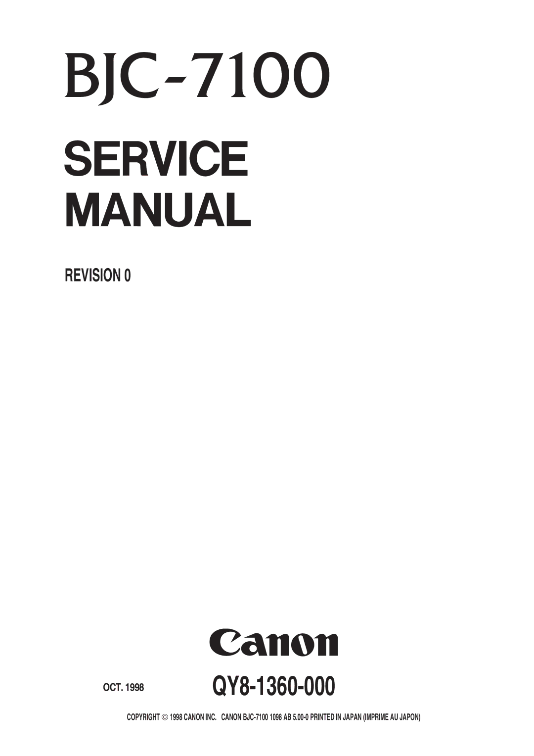 Canon 7100 manual OCT QY8-1360-000 