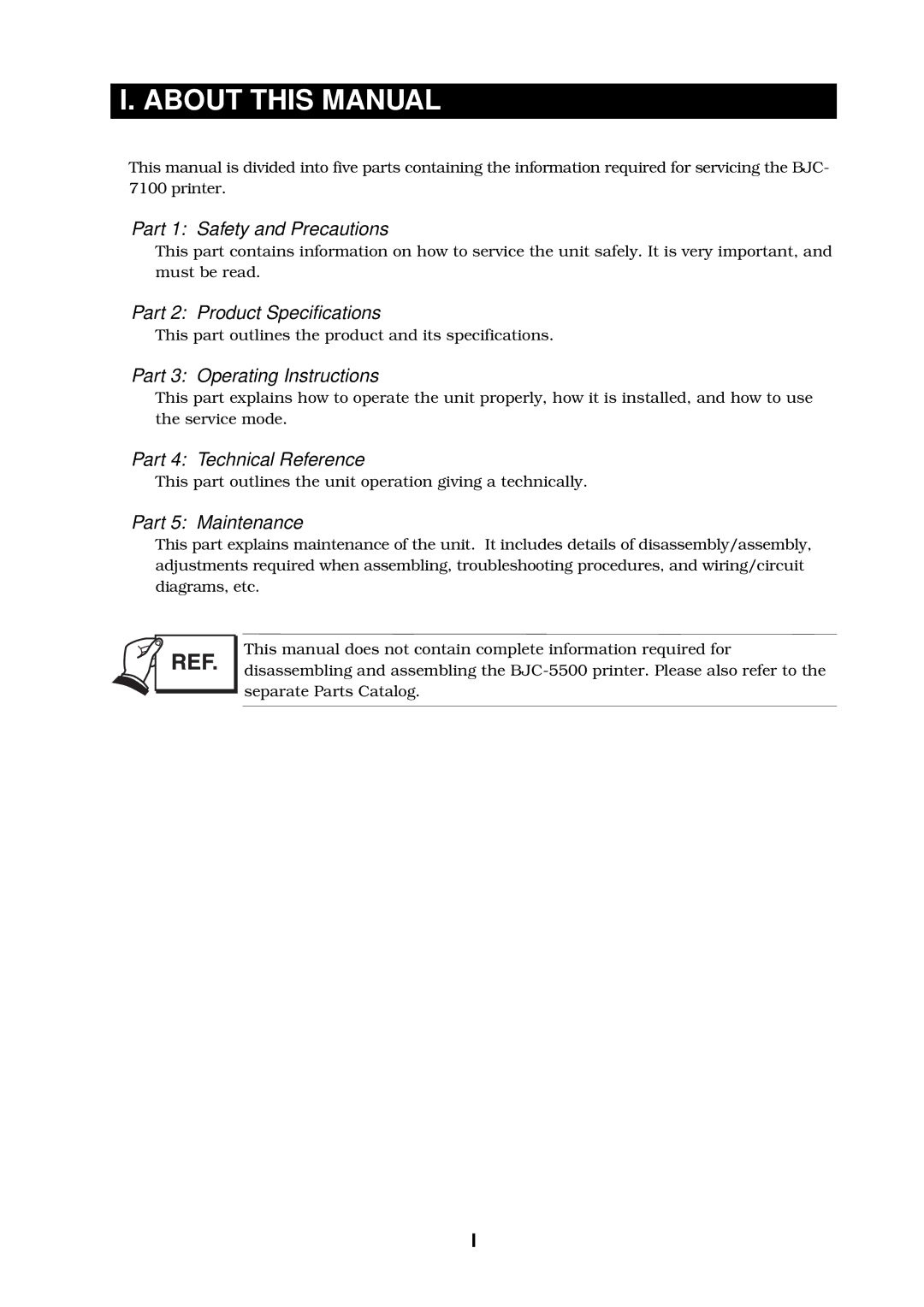 Canon 7100 manual About this Manual, Part 1 Safety and Precautions 