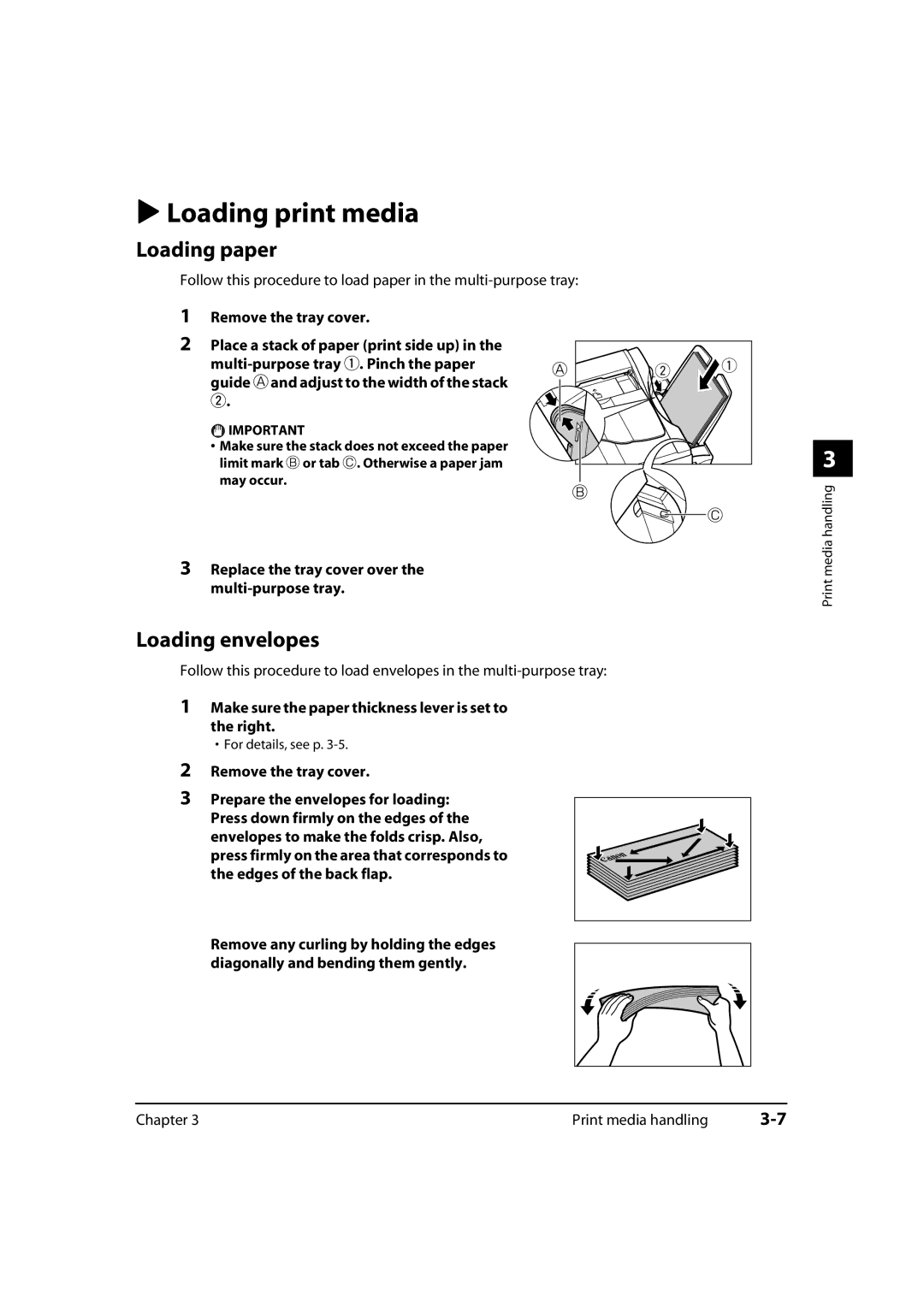 Canon MP700, 730i, MultiPASS MP730 manual Loading print media, Loading paper, Loading envelopes 