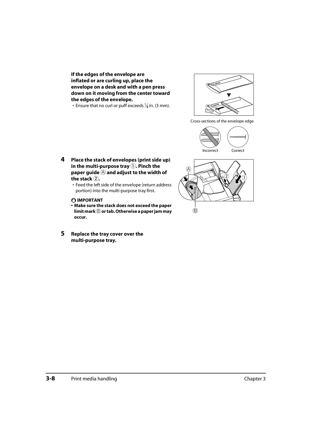 Canon 730i, MultiPASS MP730, MP700 manual Ensure that no curl or puff exceeds !/8 in mm 