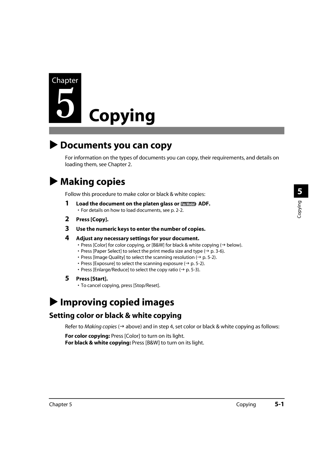 Canon MultiPASS MP730, 730i, MP700 manual Copying, Documents you can copy, Making copies, Improving copied images 