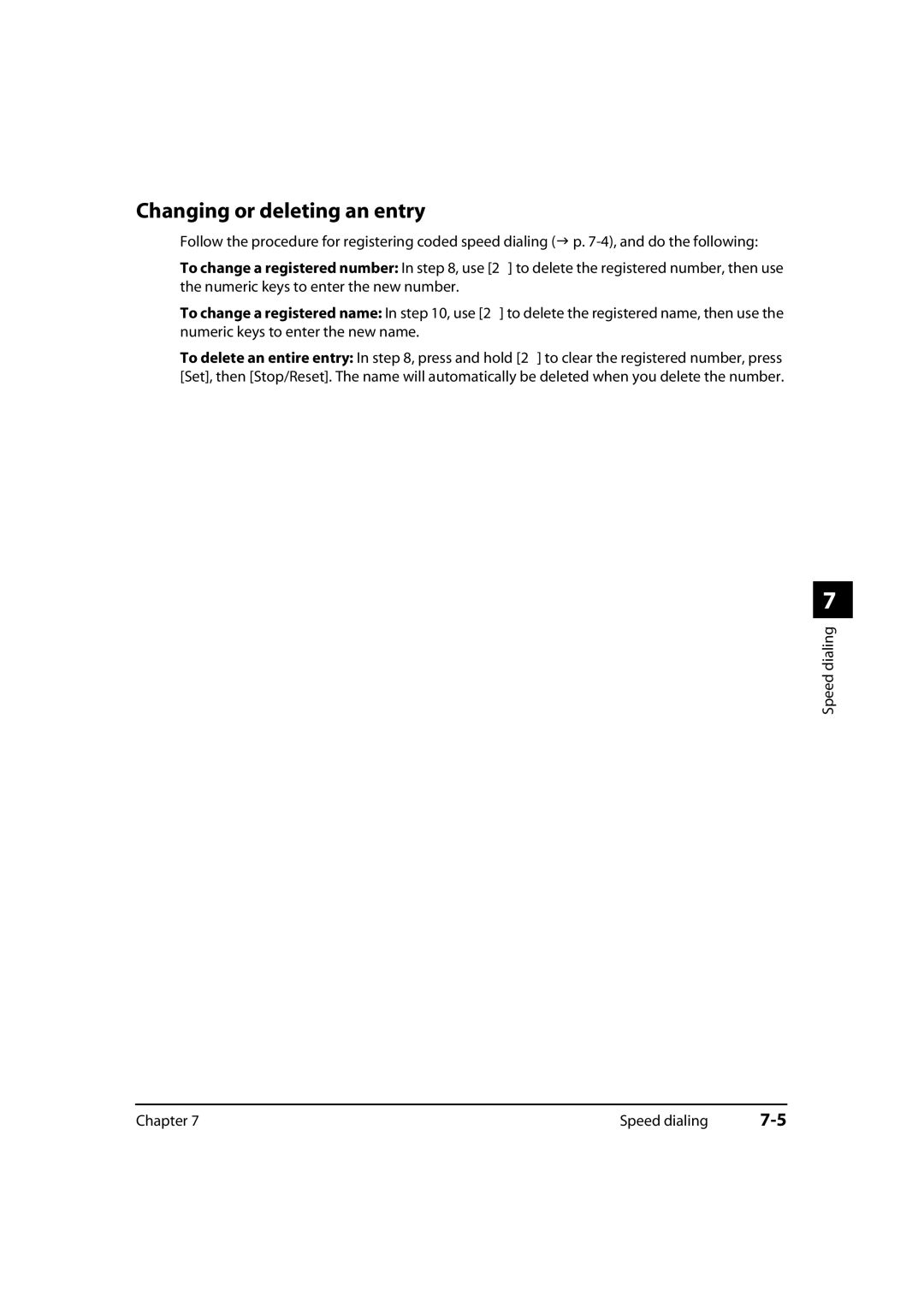 Canon 730i, MultiPASS MP730, MP700 manual Changing or deleting an entry 