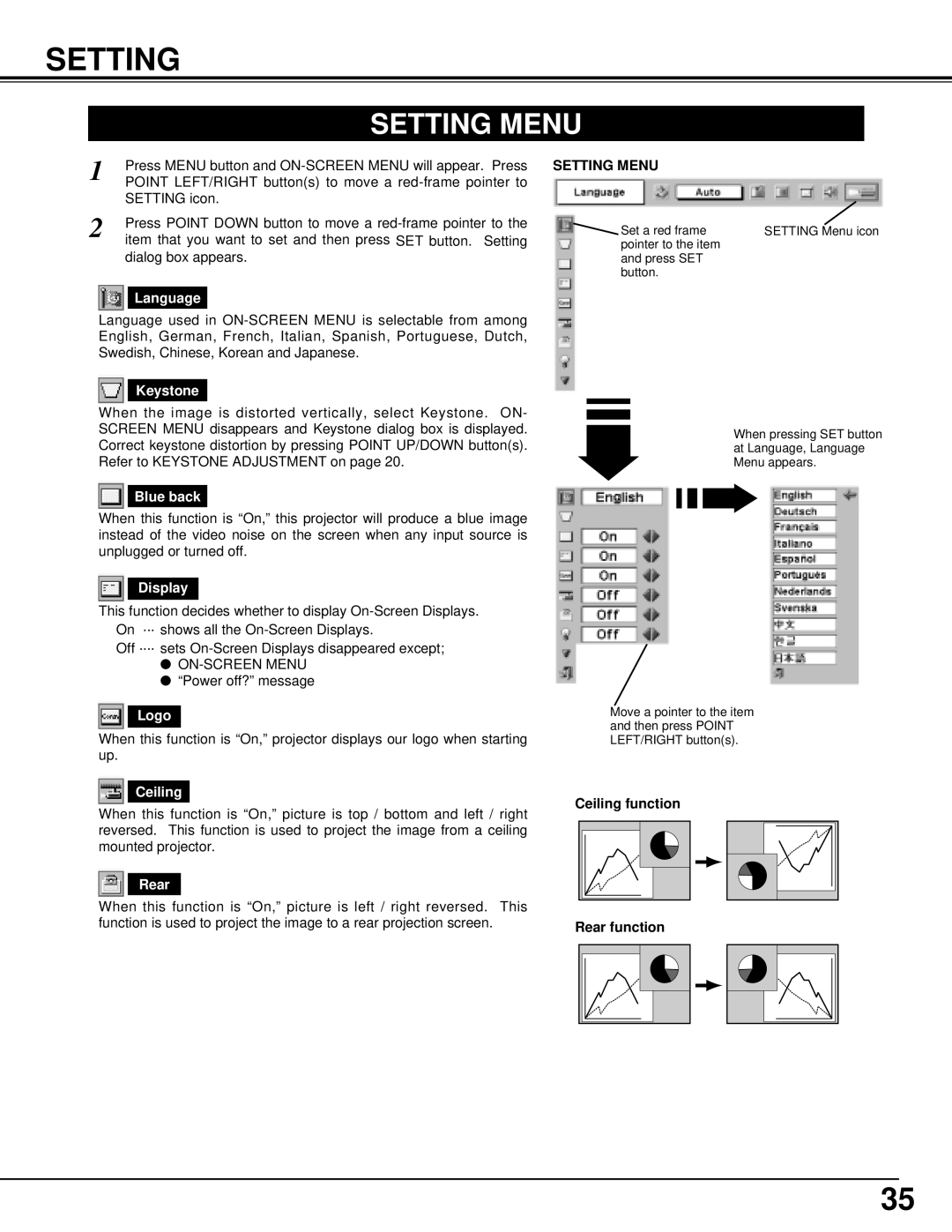 Canon 7545 owner manual Setting Menu 