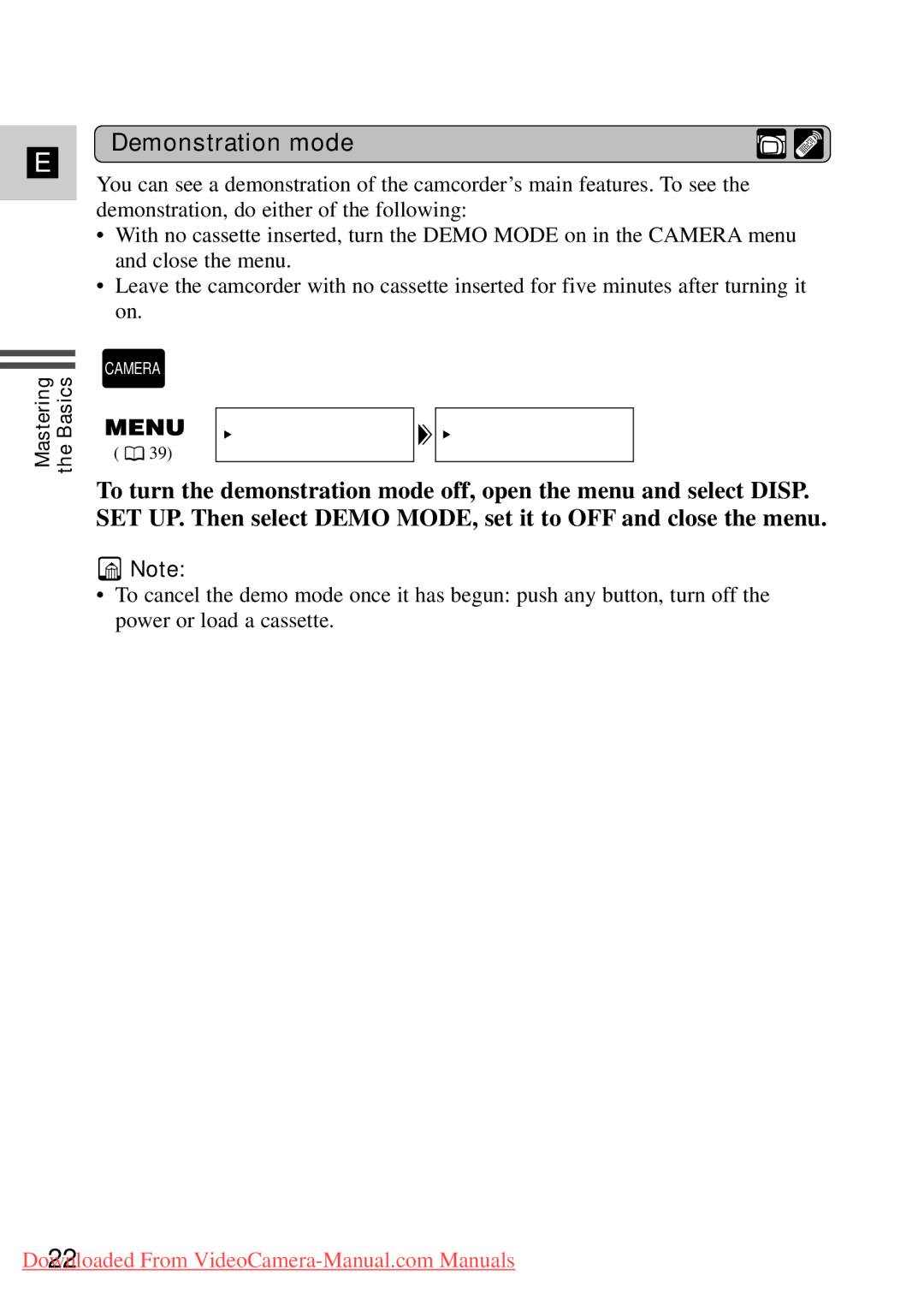 Canon MV500i, 7561A001 instruction manual Demonstration mode 