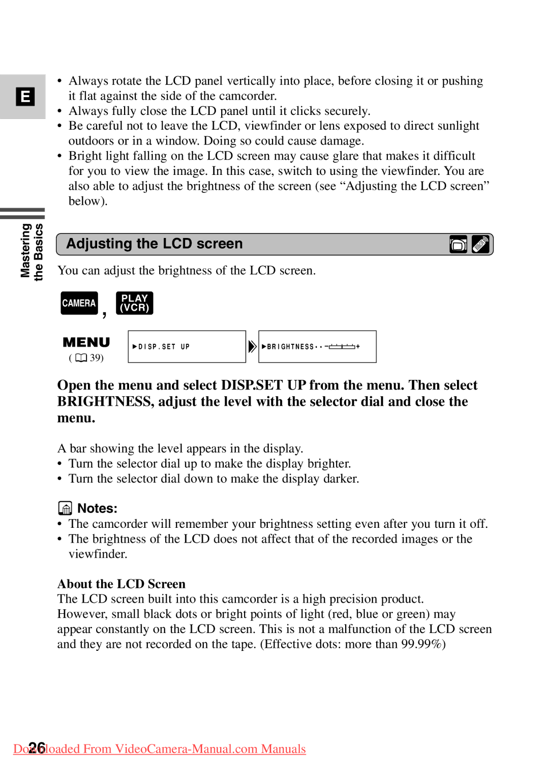 Canon 7561A001, MV500i instruction manual Adjusting the LCD screen, About the LCD Screen 