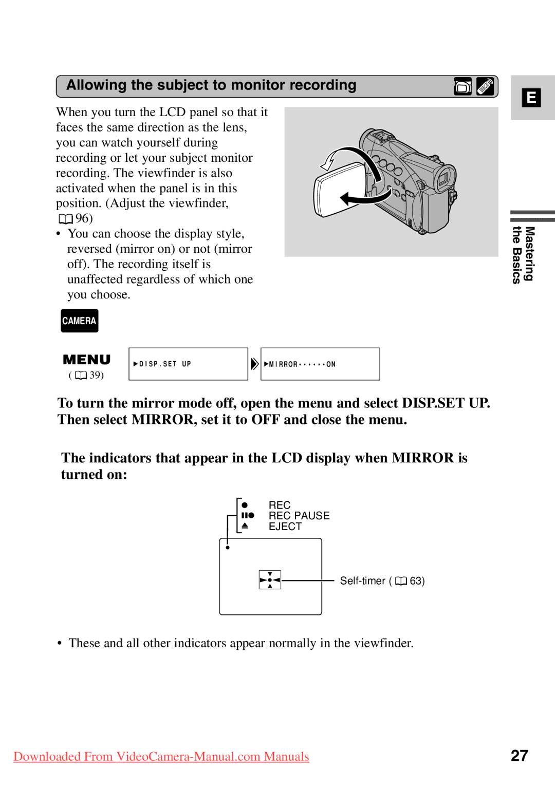 Canon 7561A001, MV500i instruction manual Allowing the subject to monitor recording 