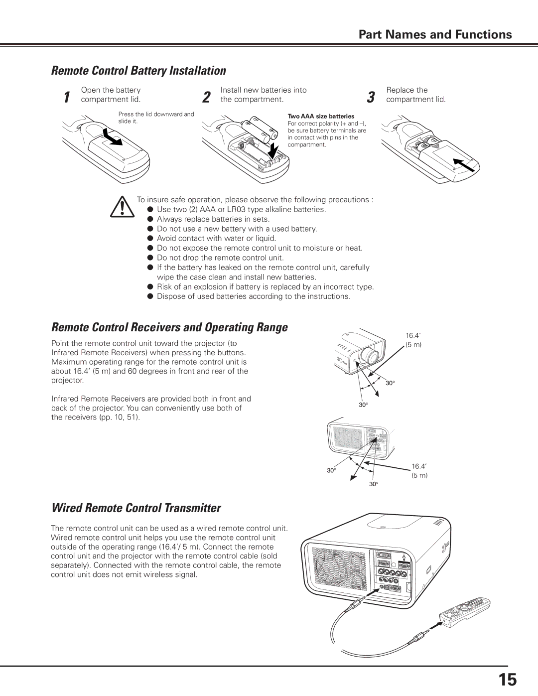 Canon 7585 manual Remote Control Battery Installation, Remote Control Receivers and Operating Range 