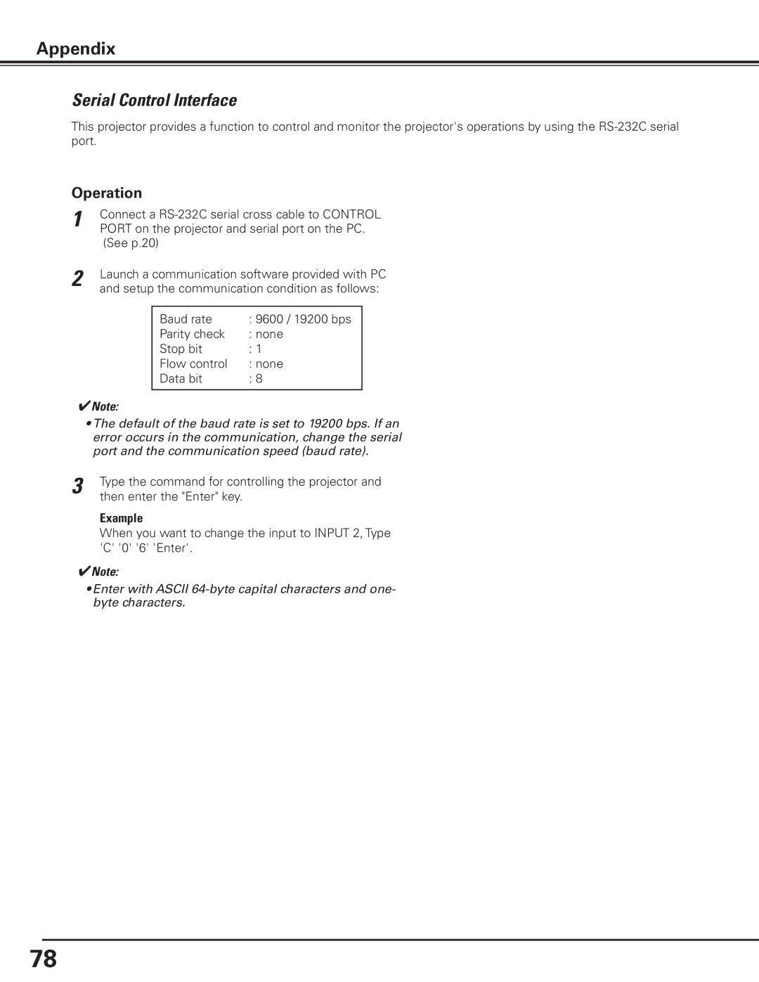 Canon 7585 manual Serial Control Interface, Operation, Example 