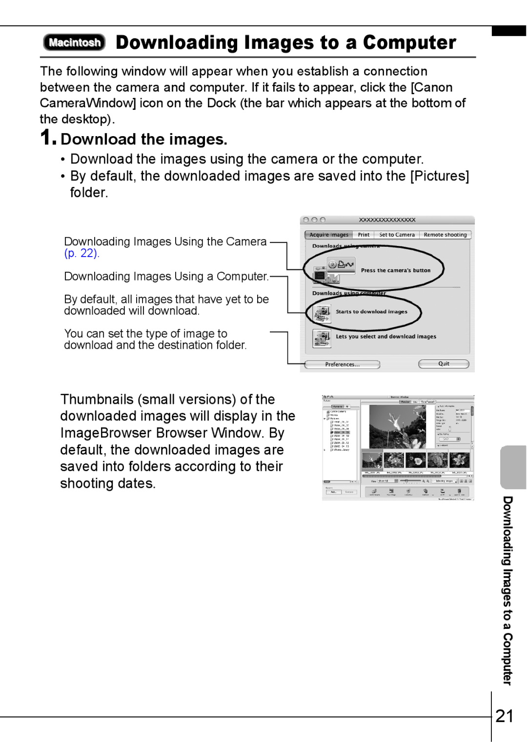 Canon 800 IS manual Downloading Images to a Computer 