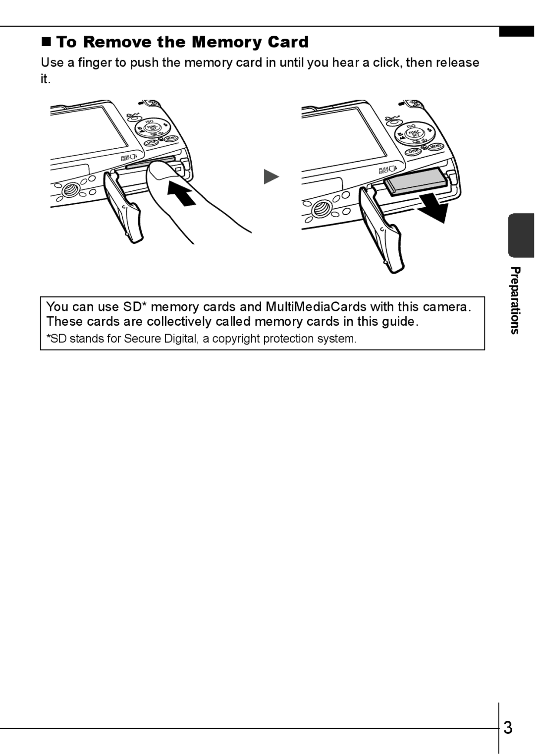 Canon 800 IS manual To Remove the Memory Card 