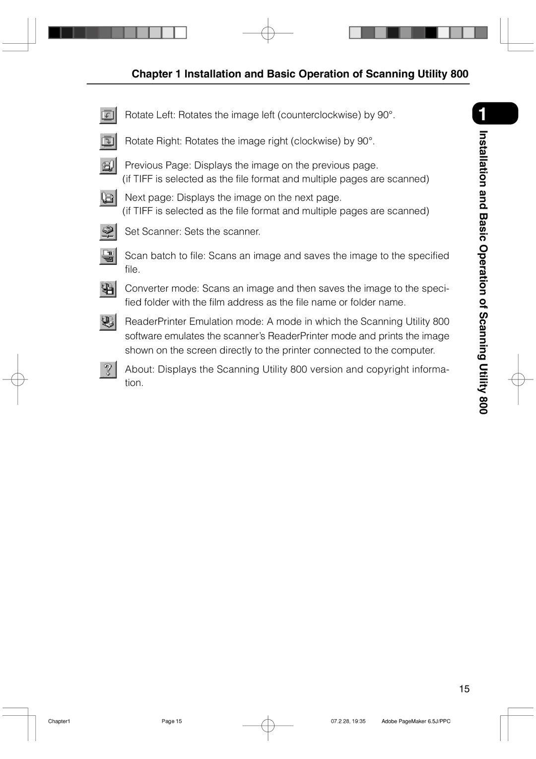 Canon 800II manual Installation and Basic Operation of Scanning Utility 