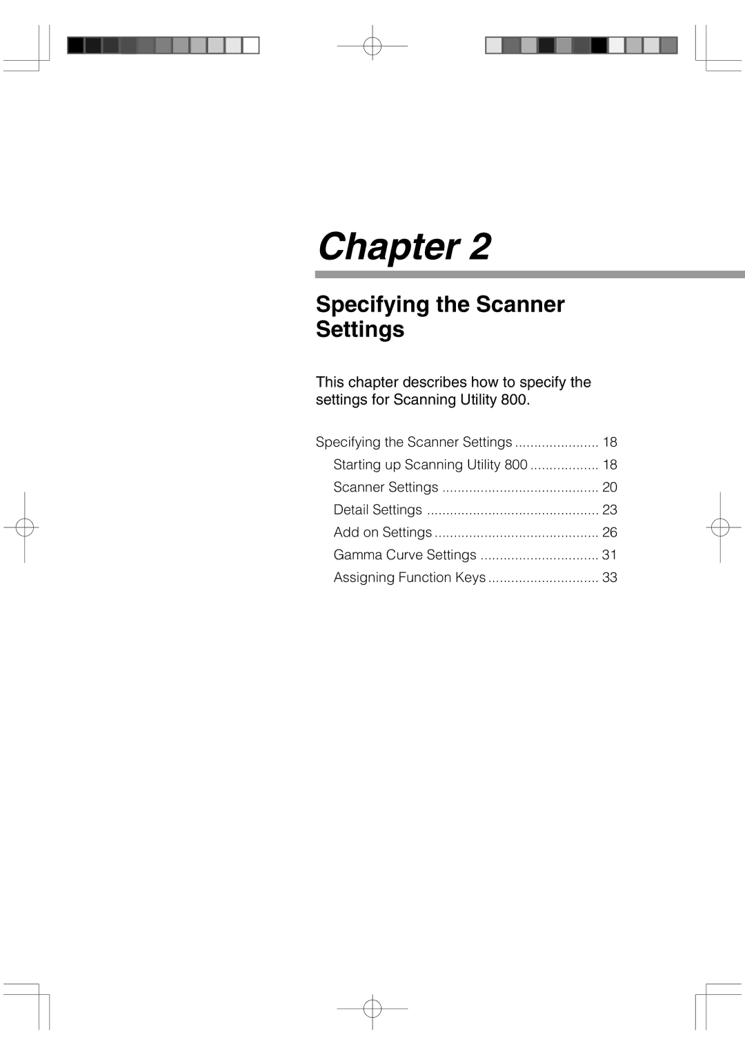 Canon 800II manual Specifying the Scanner Settings 