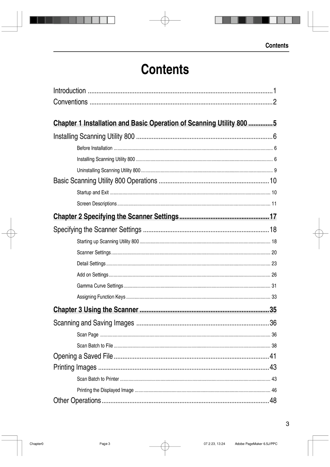 Canon 800II manual Contents 