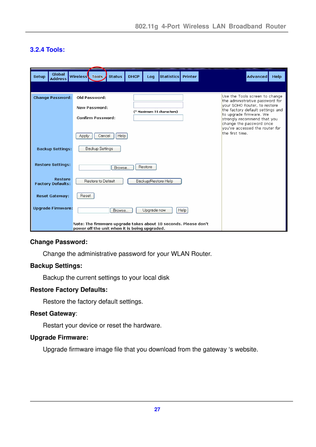 Canon 802.11g 54M WLAN user manual Tools 