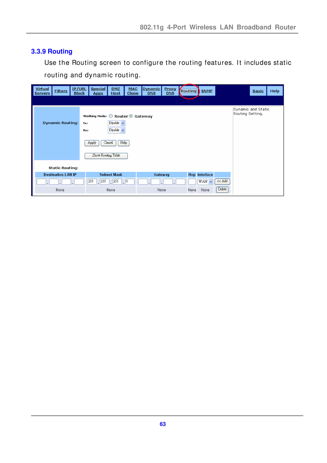 Canon 802.11g 54M WLAN user manual Routing 