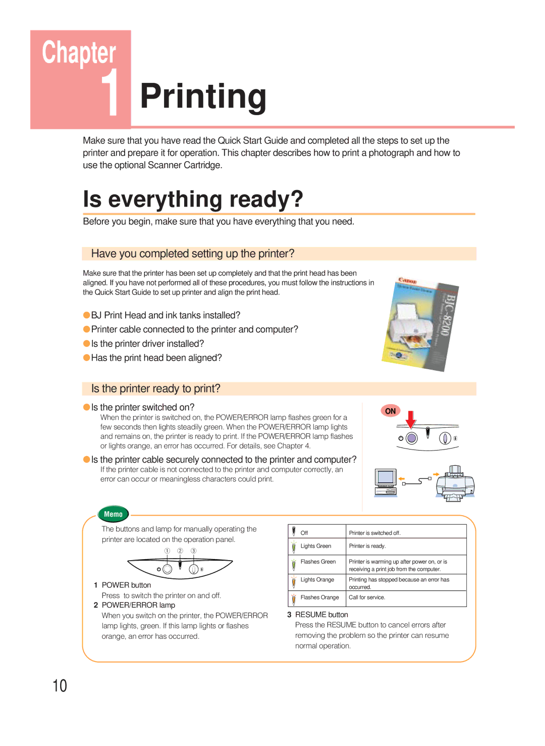 Canon 8200 manual Is everything ready?, Have you completed setting up the printer?, Is the printer ready to print? 