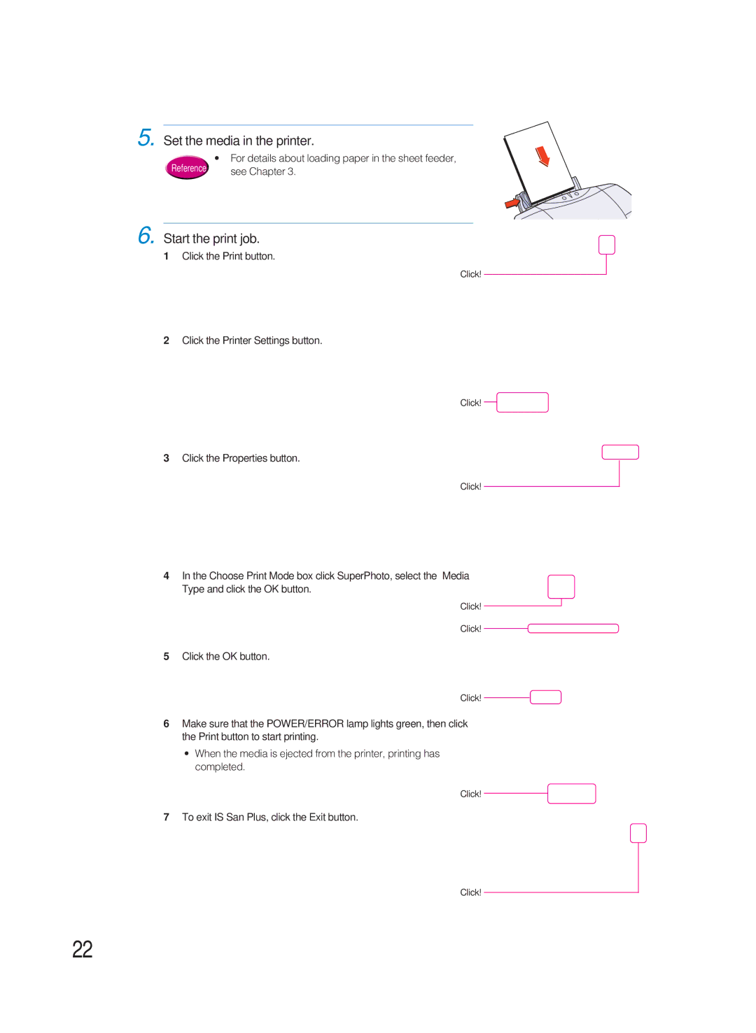 Canon 8200 manual Set the media in the printer, Start the print job 