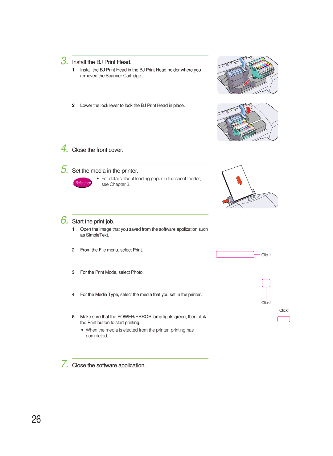 Canon 8200 manual Close the front cover Set the media in the printer, Close the software application 