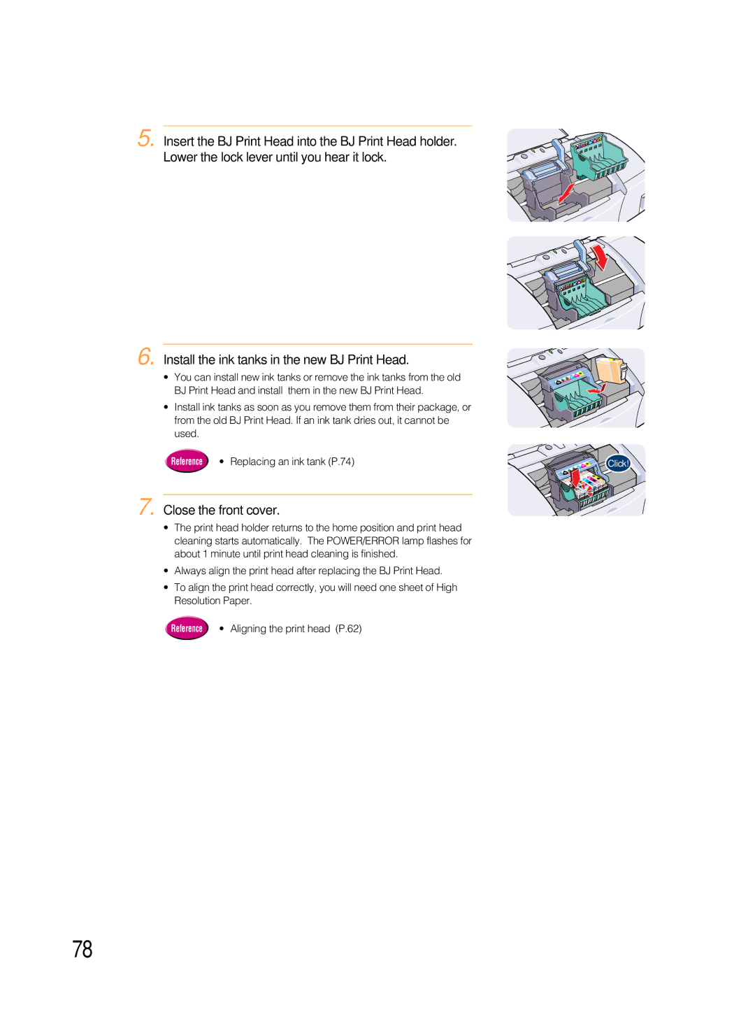 Canon 8200 manual Replacing an ink tank P.74 