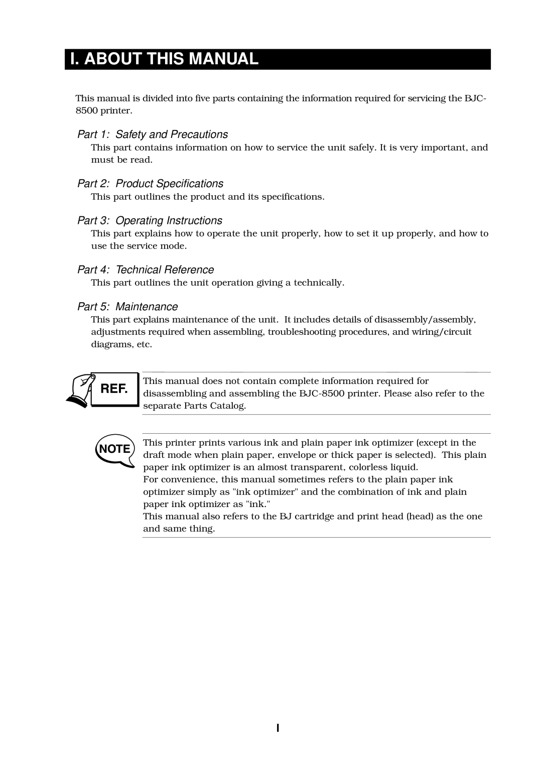 Canon 8500 manual About this Manual, Part 1 Safety and Precautions 