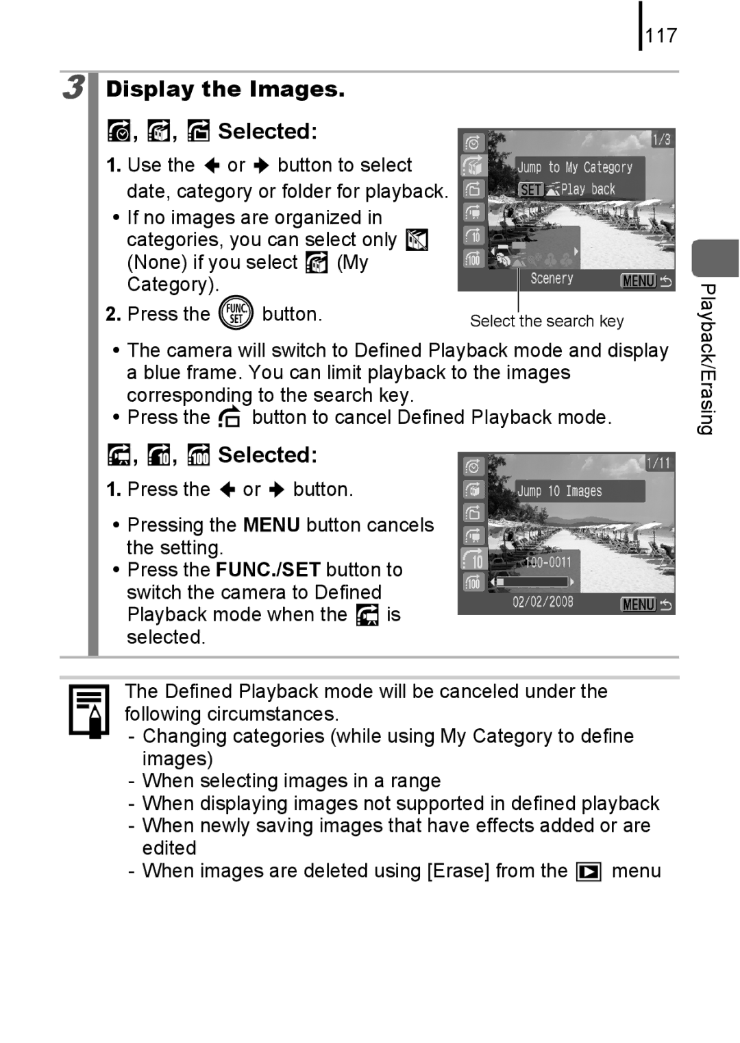 Canon 85IS manual Display the Images Selected, 117 