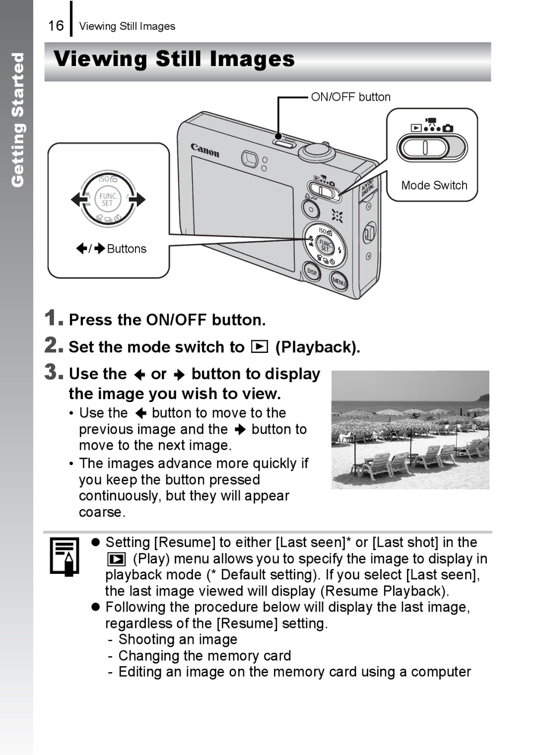 Canon 85IS manual Viewing Still Images 