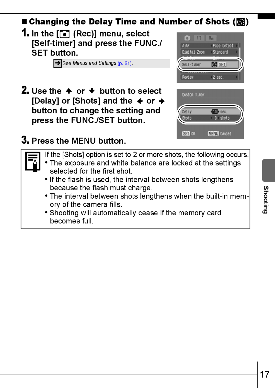 Canon 900 TI manual See Menus and Settings p 