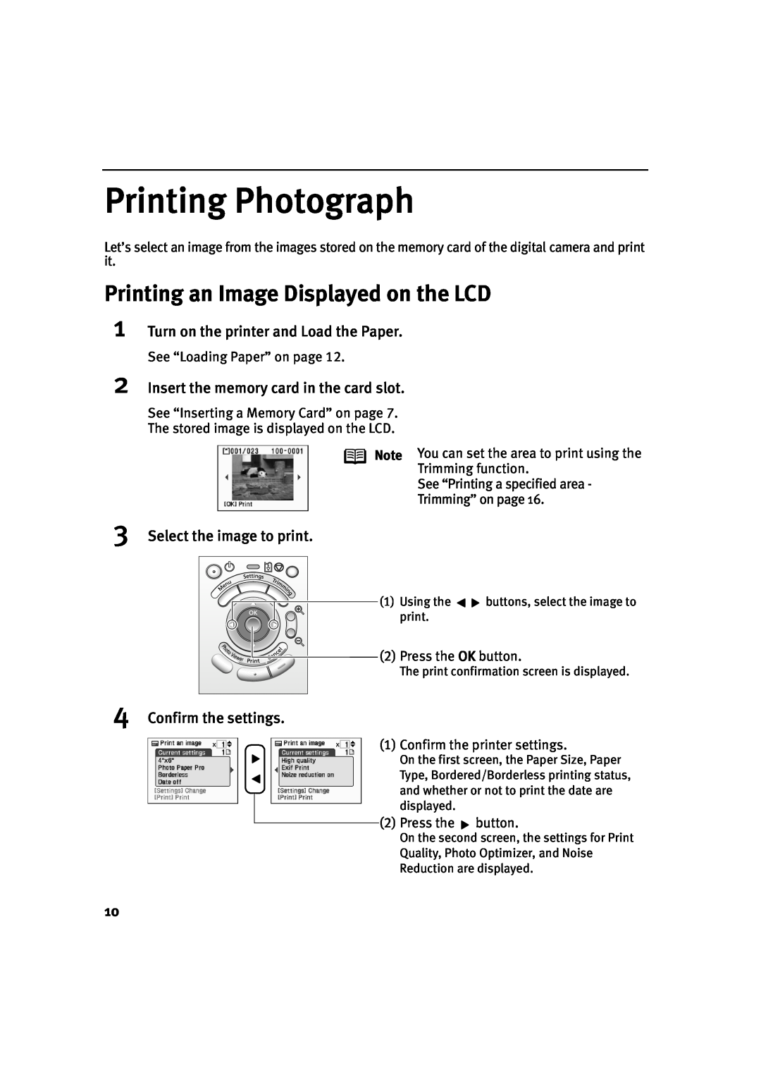 Canon 900D manual Printing Photograph, Printing an Image Displayed on the LCD, Turn on the printer and Load the Paper 
