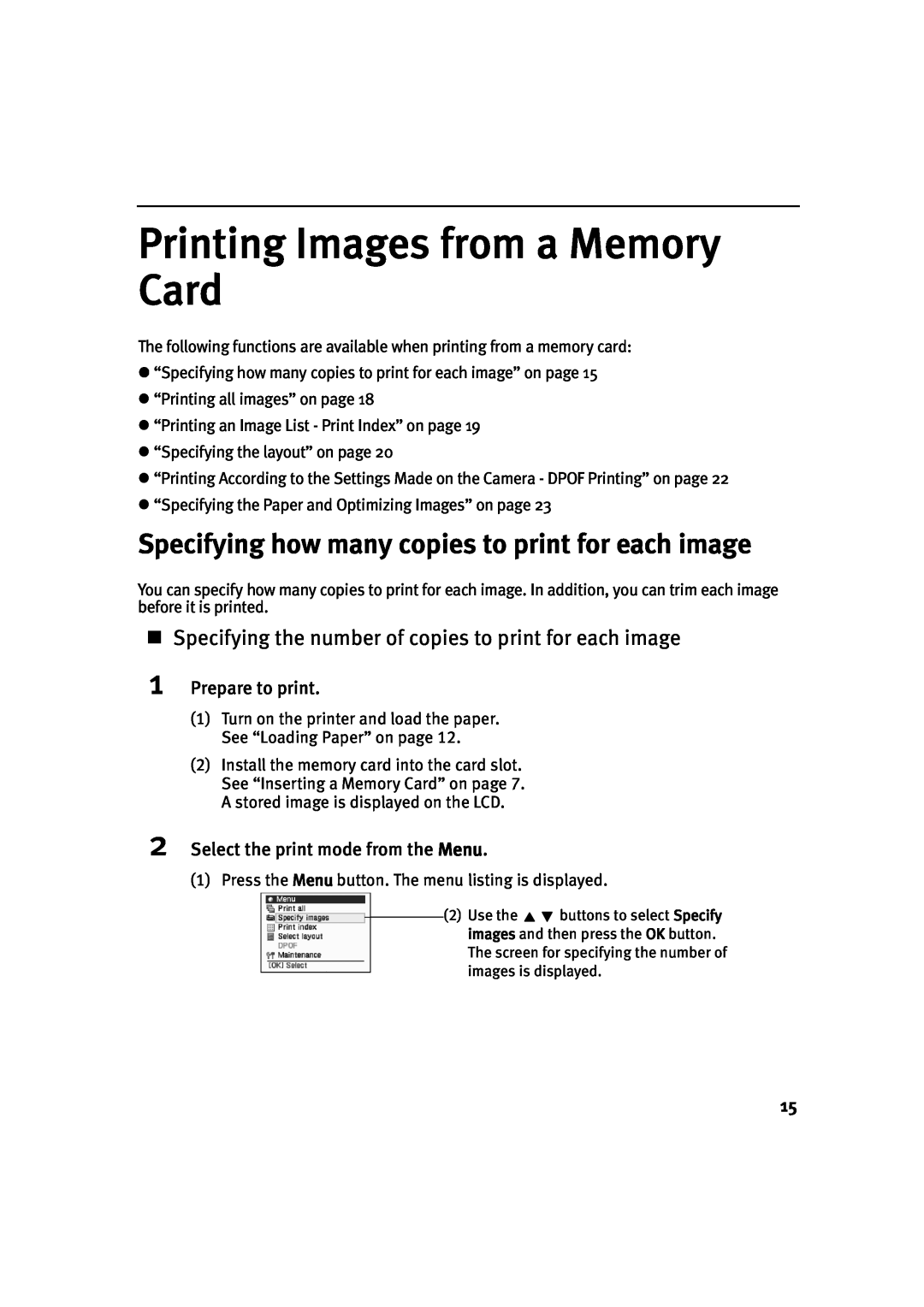Canon 900D manual Printing Images from a Memory Card, Specifying how many copies to print for each image, Prepare to print 