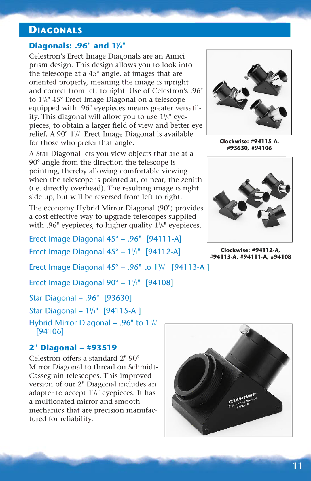 Canon 93517, 93518, 93515 manual Diagonals .96 and 11/4, Diagonal #93519 