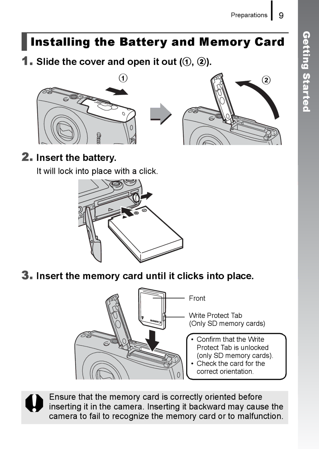 Canon 960 IS appendix Getting Started 