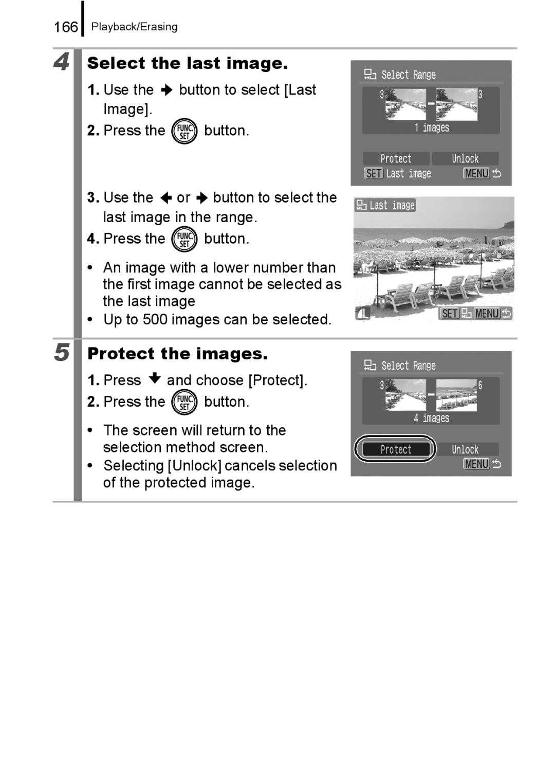 Canon 960 IS appendix Protect the images, 166 