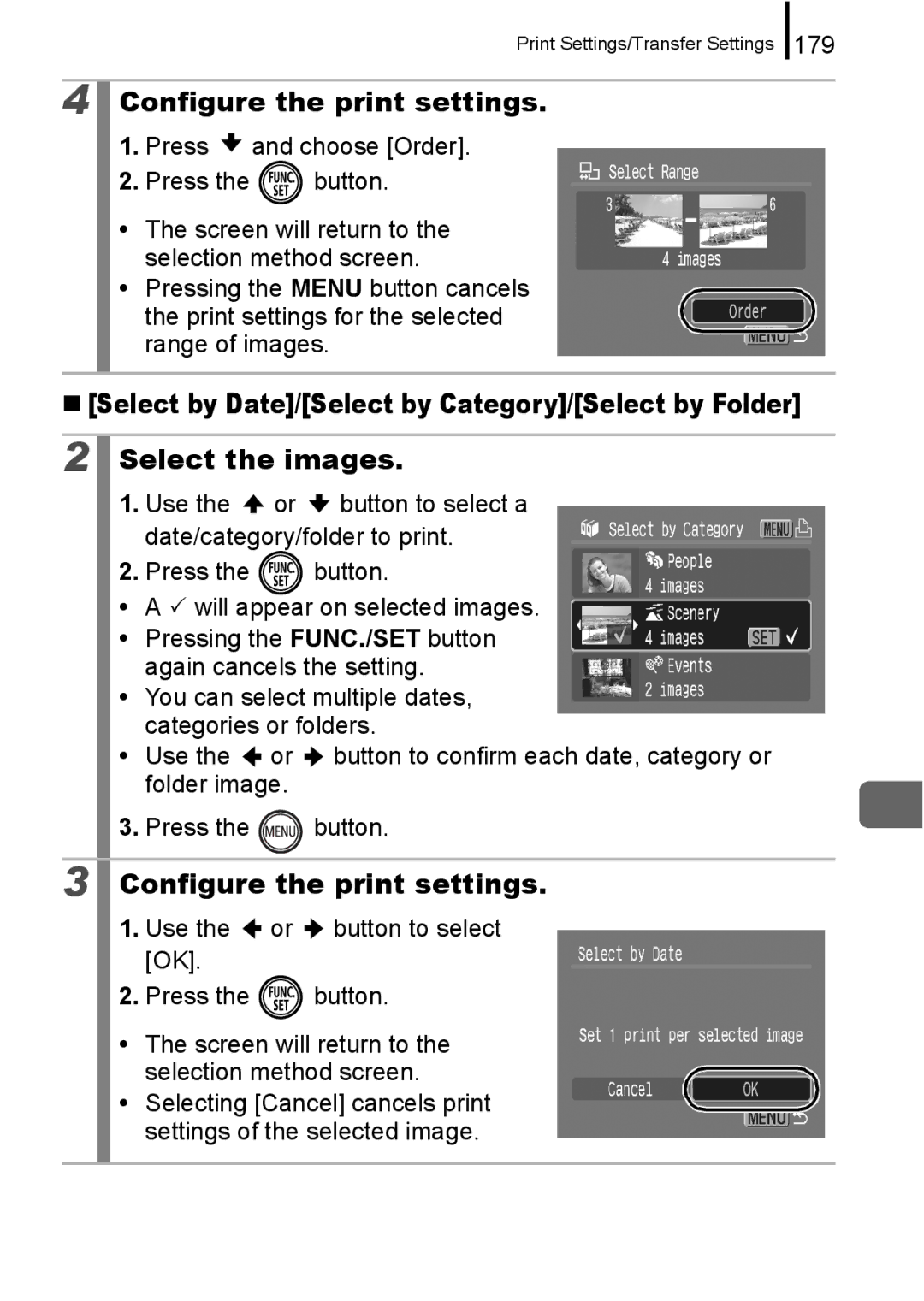 Canon 960 IS appendix Configure the print settings, 179 