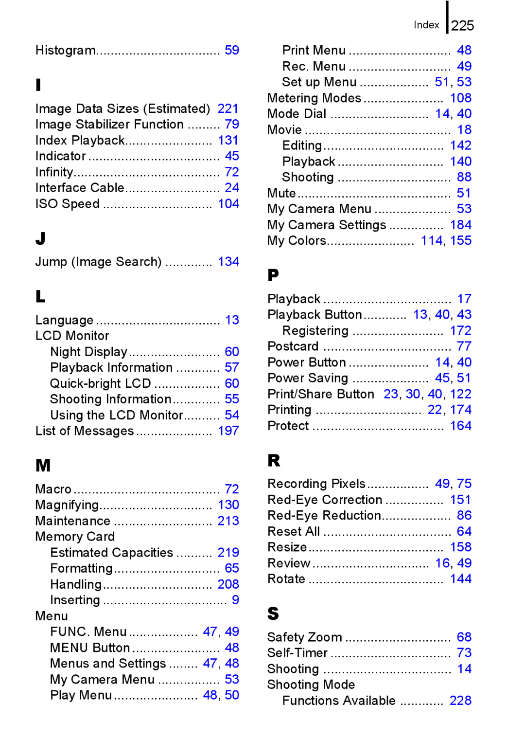 Canon 960 IS appendix 131 