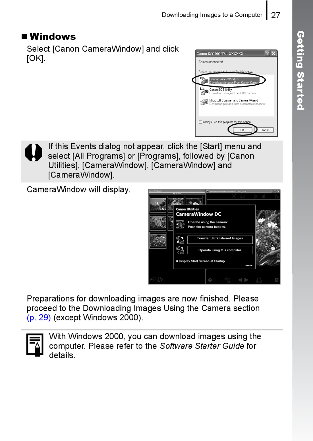 Canon 960 IS appendix Getting Started 