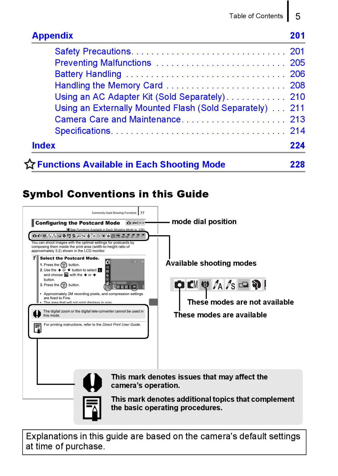 Canon 960 IS appendix Symbol Conventions in this Guide, Appendix 201 