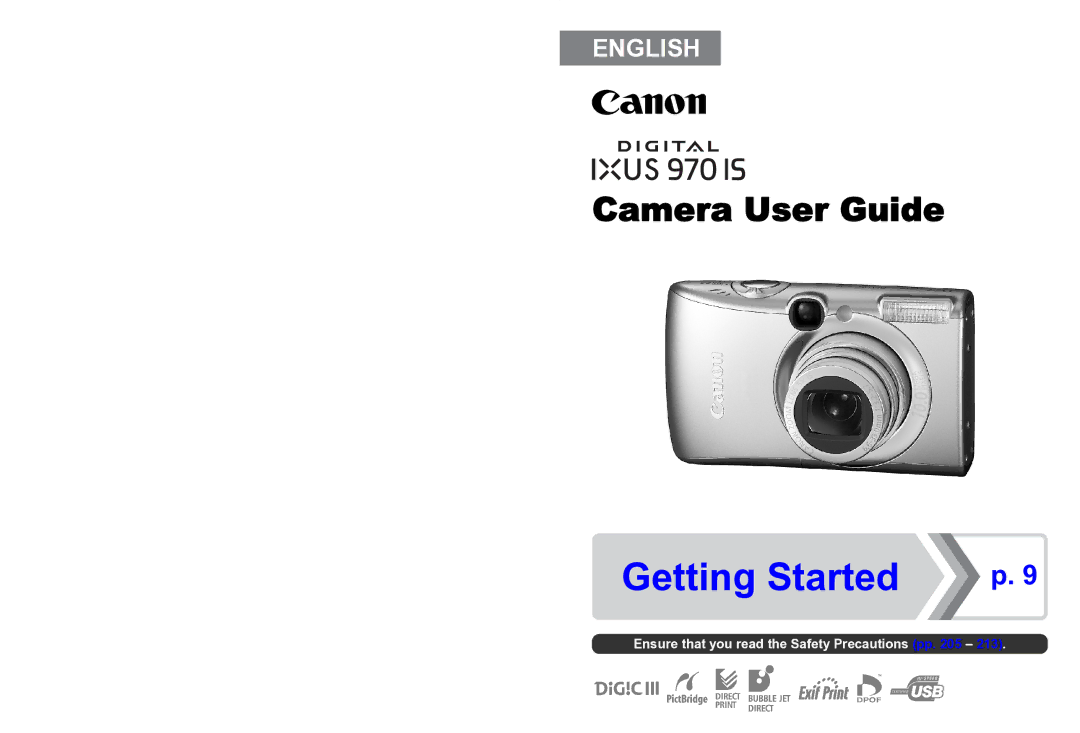 Canon 970 IS manual Getting Started p 