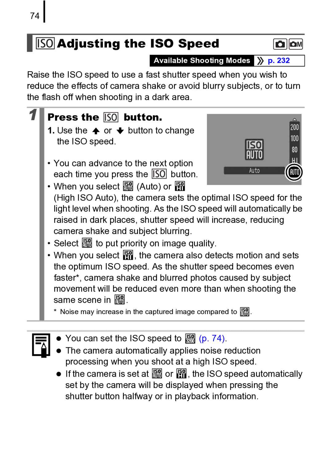 Canon 970 IS manual Adjusting the ISO Speed, Press the button 