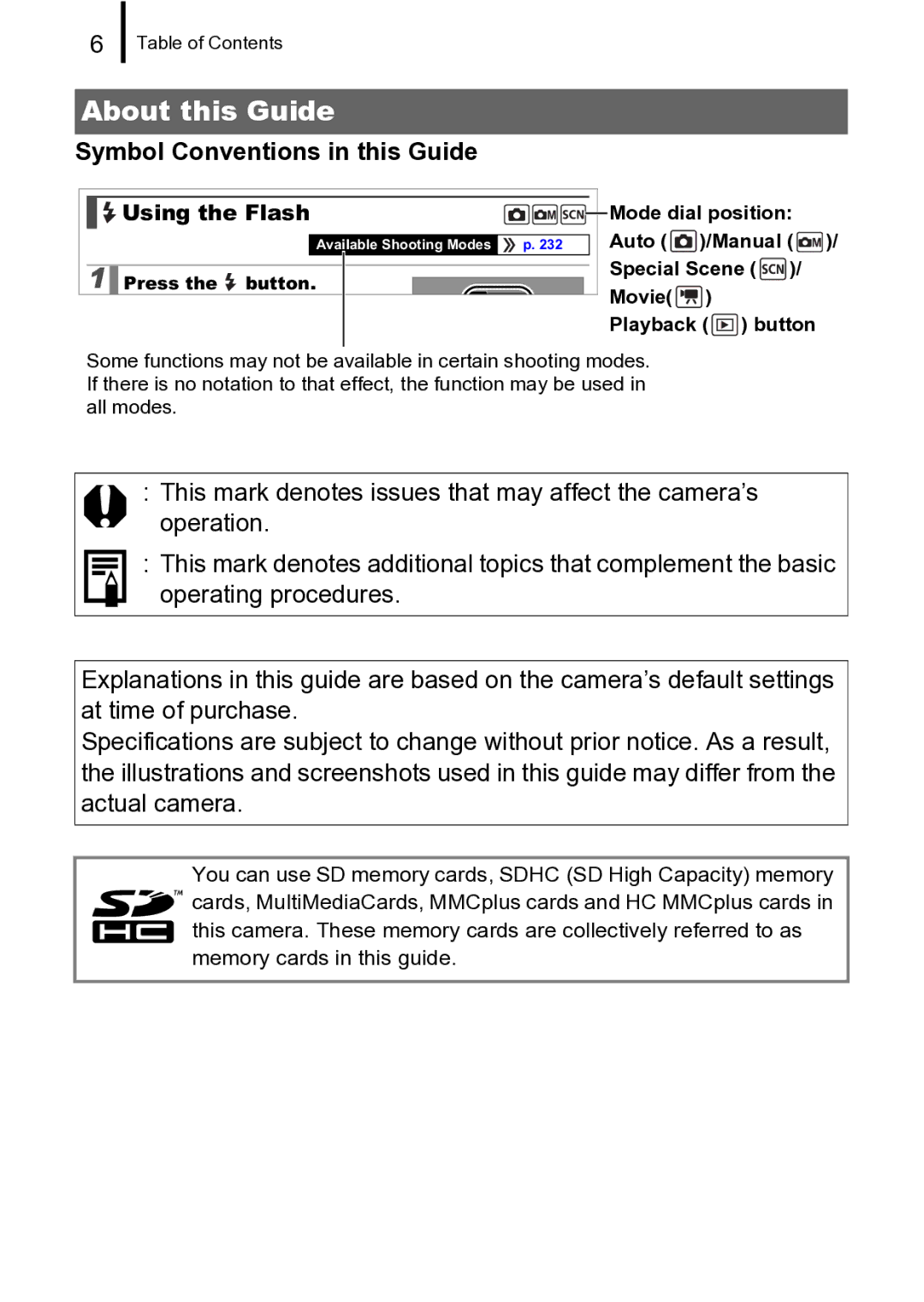 Canon 970 IS manual About this Guide, Symbol Conventions in this Guide 