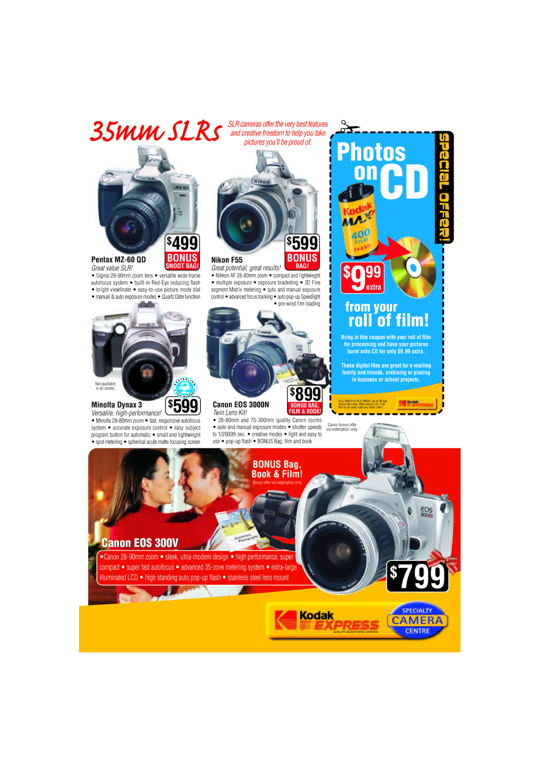 Canon A200 manual $599, $899, Canon EOS, Pentax MZ-60 QD, Twin Lens Kit 