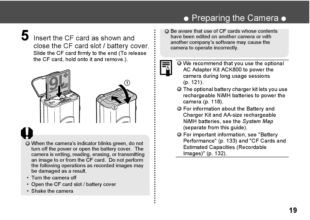 Canon A300 quick start Preparing the Camera 