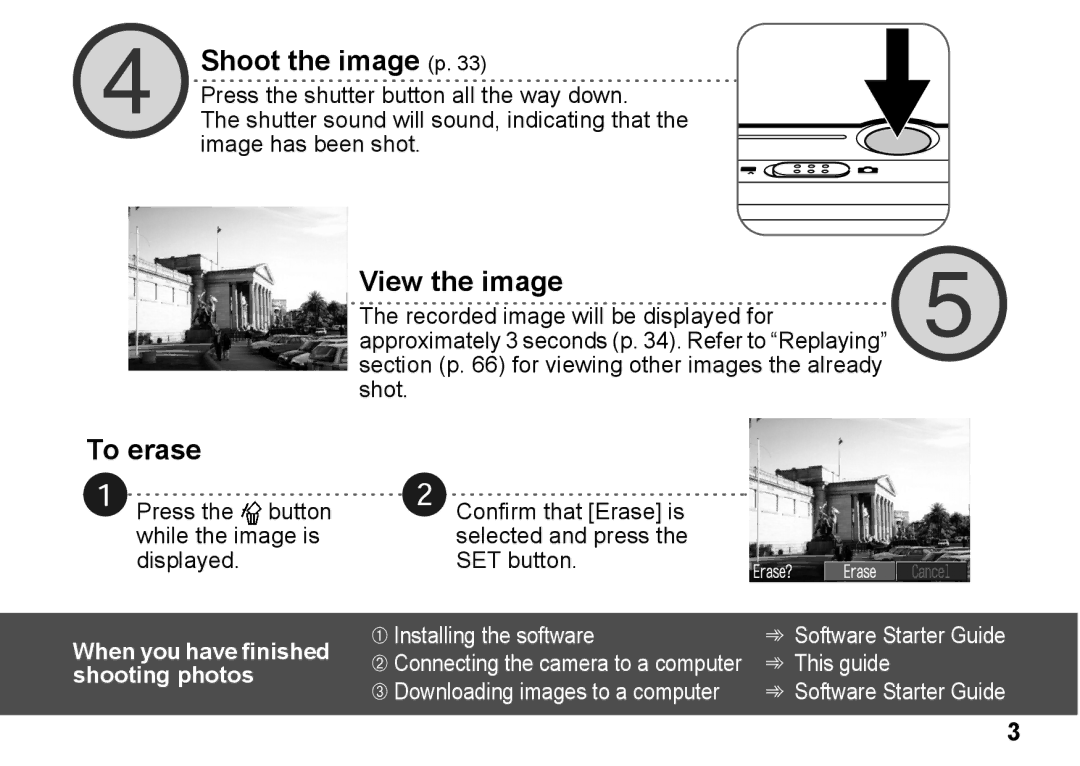 Canon A300 quick start Confirm that Erase is, Selected and press 