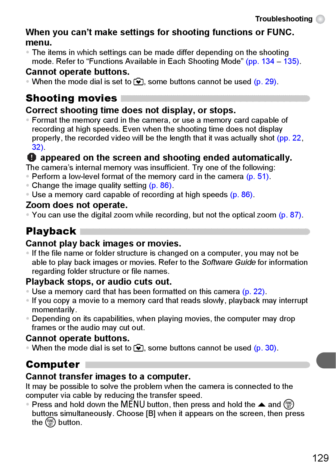 Canon A3000 IS, A3100 IS, A3150 IS manual Shooting movies, Playback, Computer 